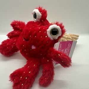 Way To Celebrate Valentine's Day Plush Red Heart Crab Stuffed Plush Toy 7”